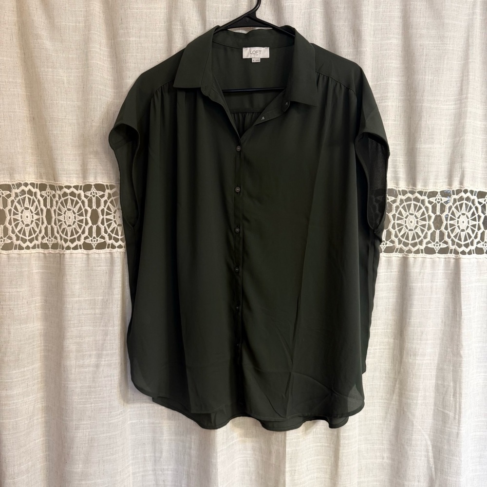 Loft Olive Green Blouse